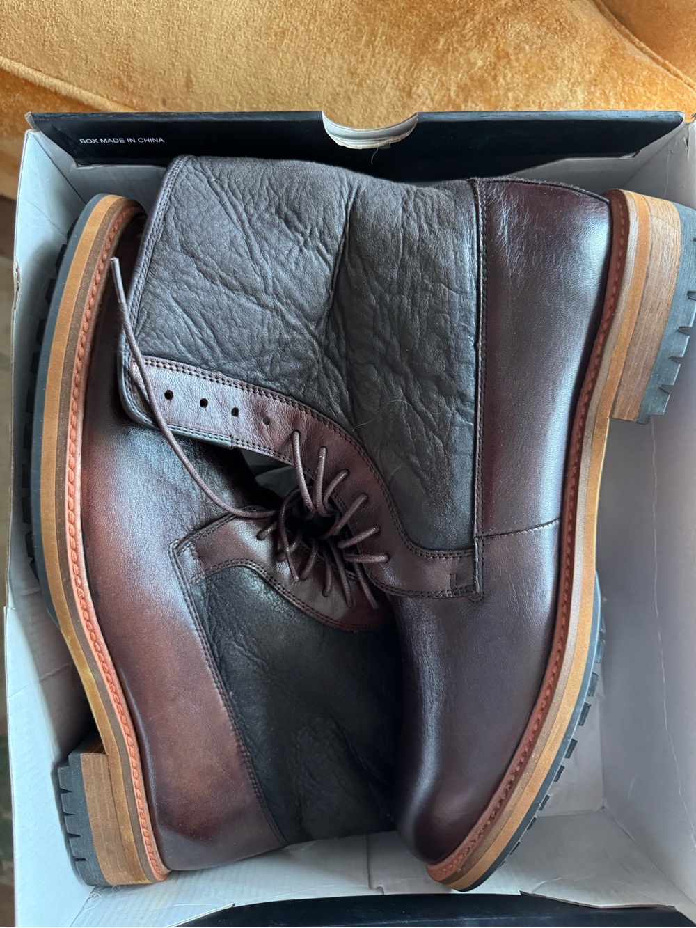 Aldo Men's Brown Leather Lace-Up Casual Boots Sz13